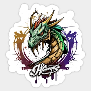 Graffiti Paint Dragon Creative Sticker